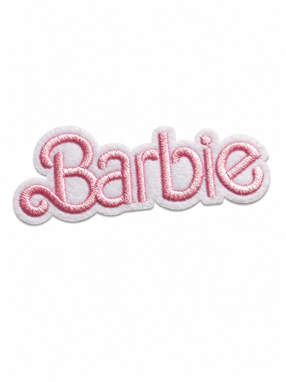 Barbie Pink Script Logo Embroidered Iron-On Patch | Retro Barbiecore Applique
